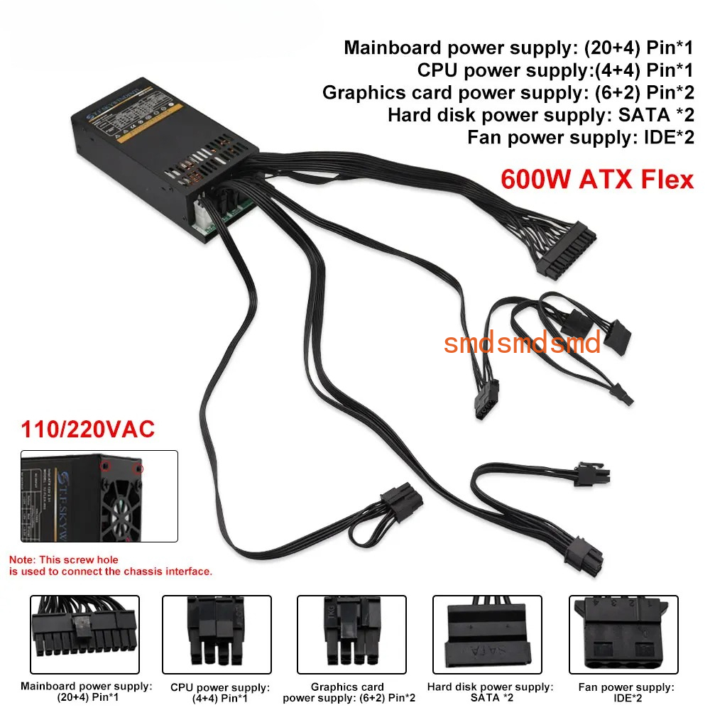 600W Modulares Netzteil Kleine – Atx Power Supply 1U Flex 500W Bewertung und Preis